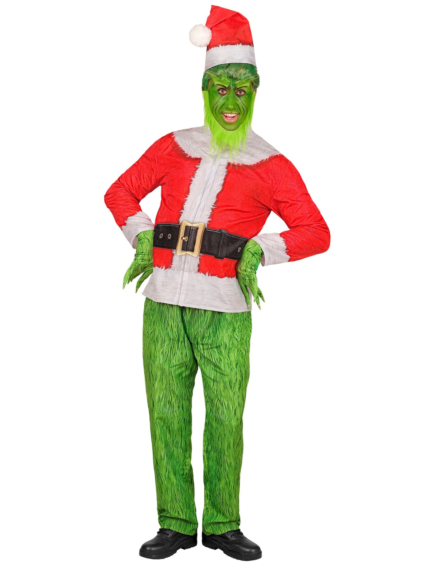 Disfraz completo de monstruo gruñón navideño para adulto