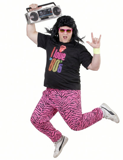 Disfraz traje jogging "I love 80's" talla grande hombre