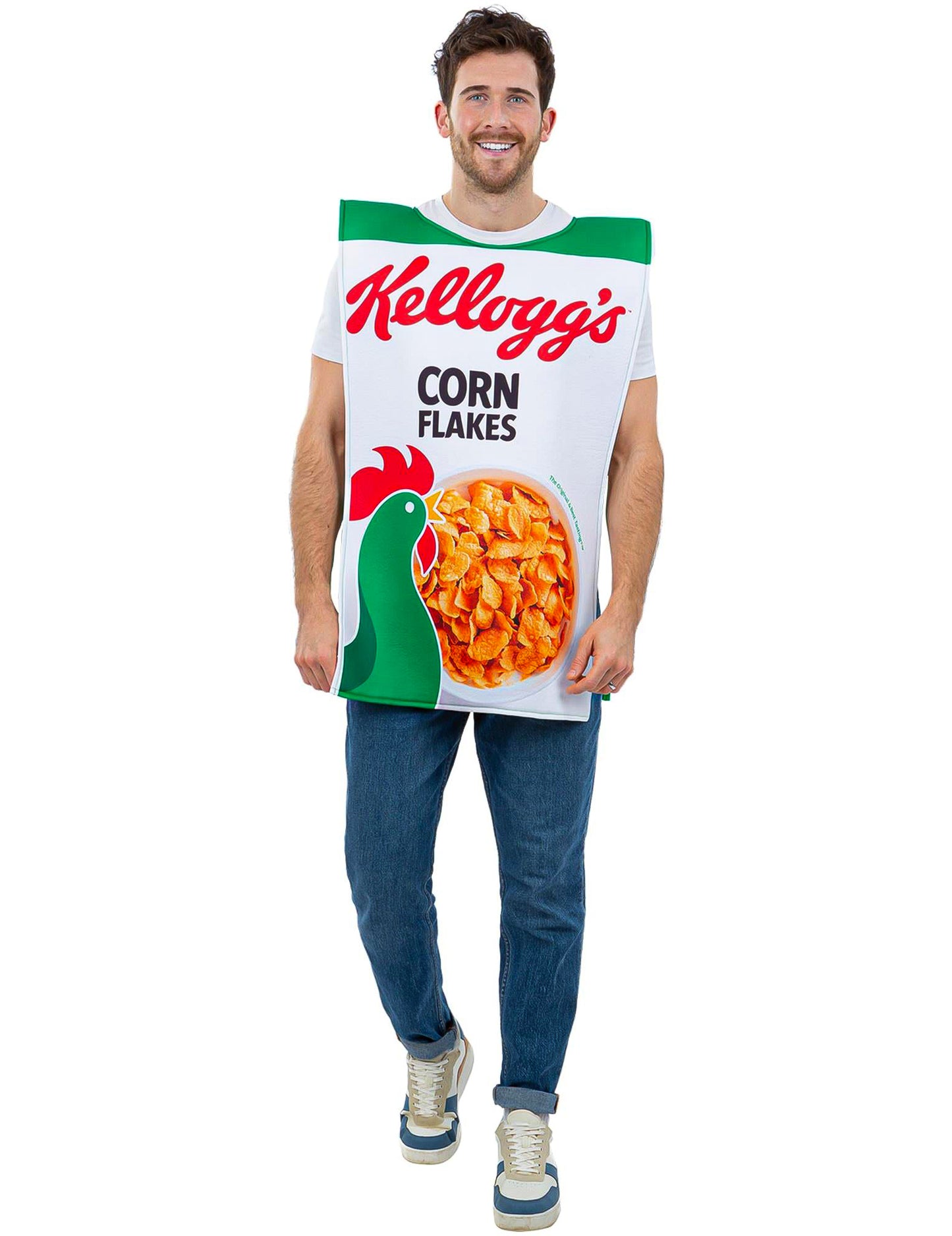 Disfraz Kellogg's™ Corn Flakes caja de cereales adulto