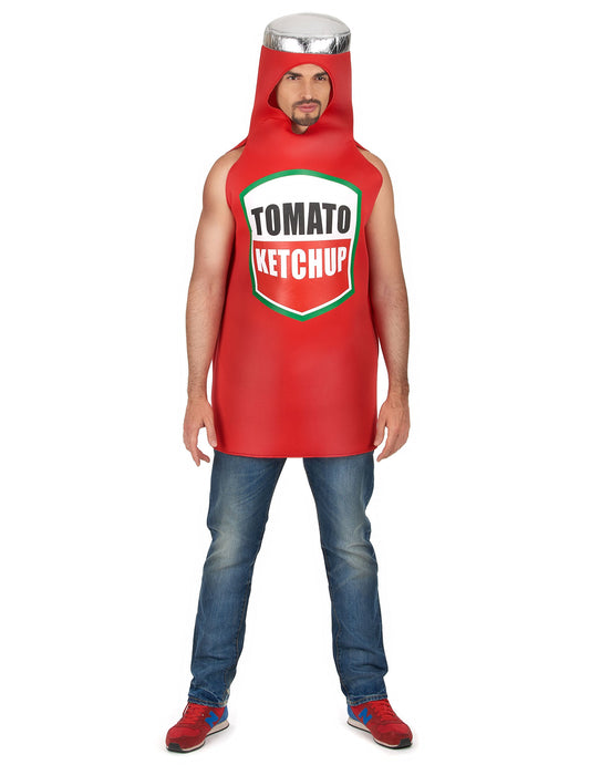 Disfraz de pareja de patatas fritas y ketchup para adulto