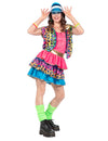 Disfraz kitsch de pantera multicolor para mujer