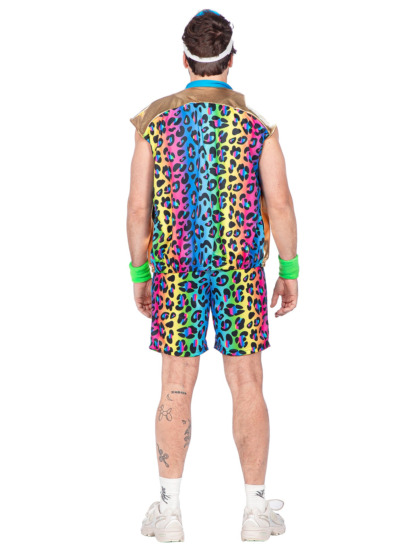 disfraz kitsch de pantera multicolor para hombre