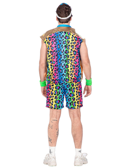 disfraz kitsch de pantera multicolor para hombre
