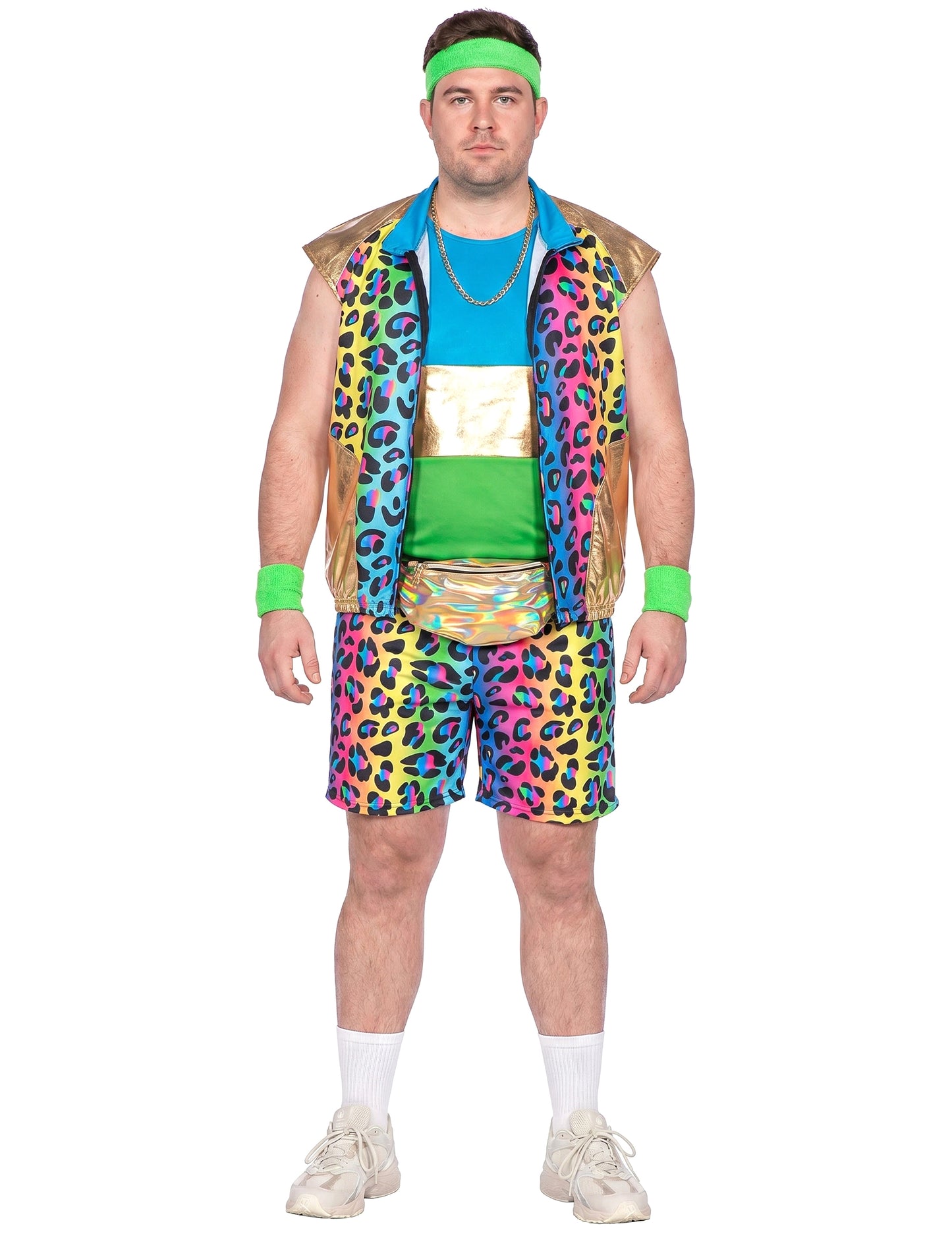 disfraz kitsch de pantera multicolor para hombre