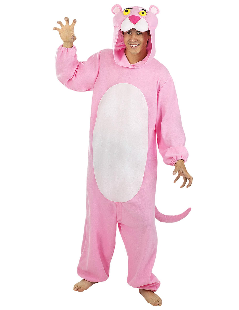 Déguisement La Panthère Rose pour adulte rose avec capuche
