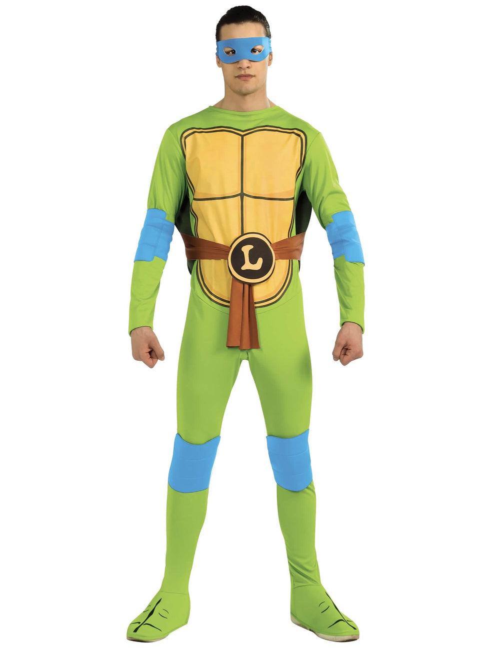 Disfraz clásico de Leonardo Tortugas Ninjas para adulto verde con máscara azul