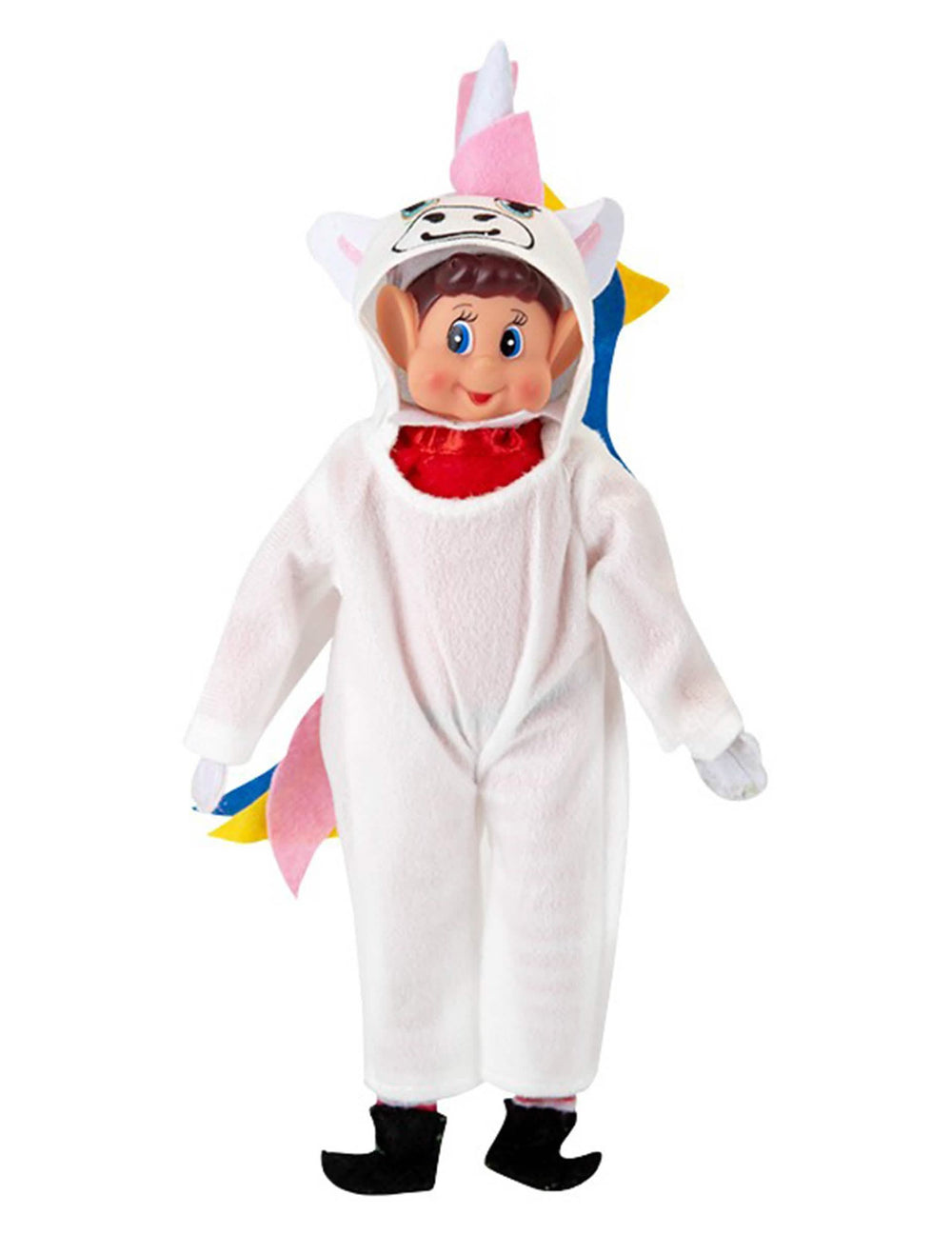 Disfraz de unicornio para muñeca duende travieso blanco con cuerno rosa