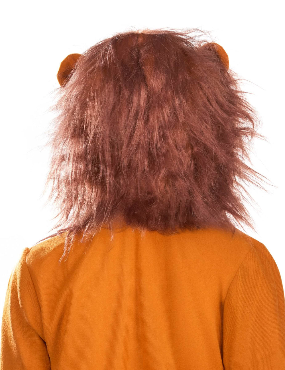 Vue de dos de la crinière du déguisement de lion effet polaire pour enfant