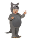 Déguisement de loup pour bébé gris avec capuche tête de loup