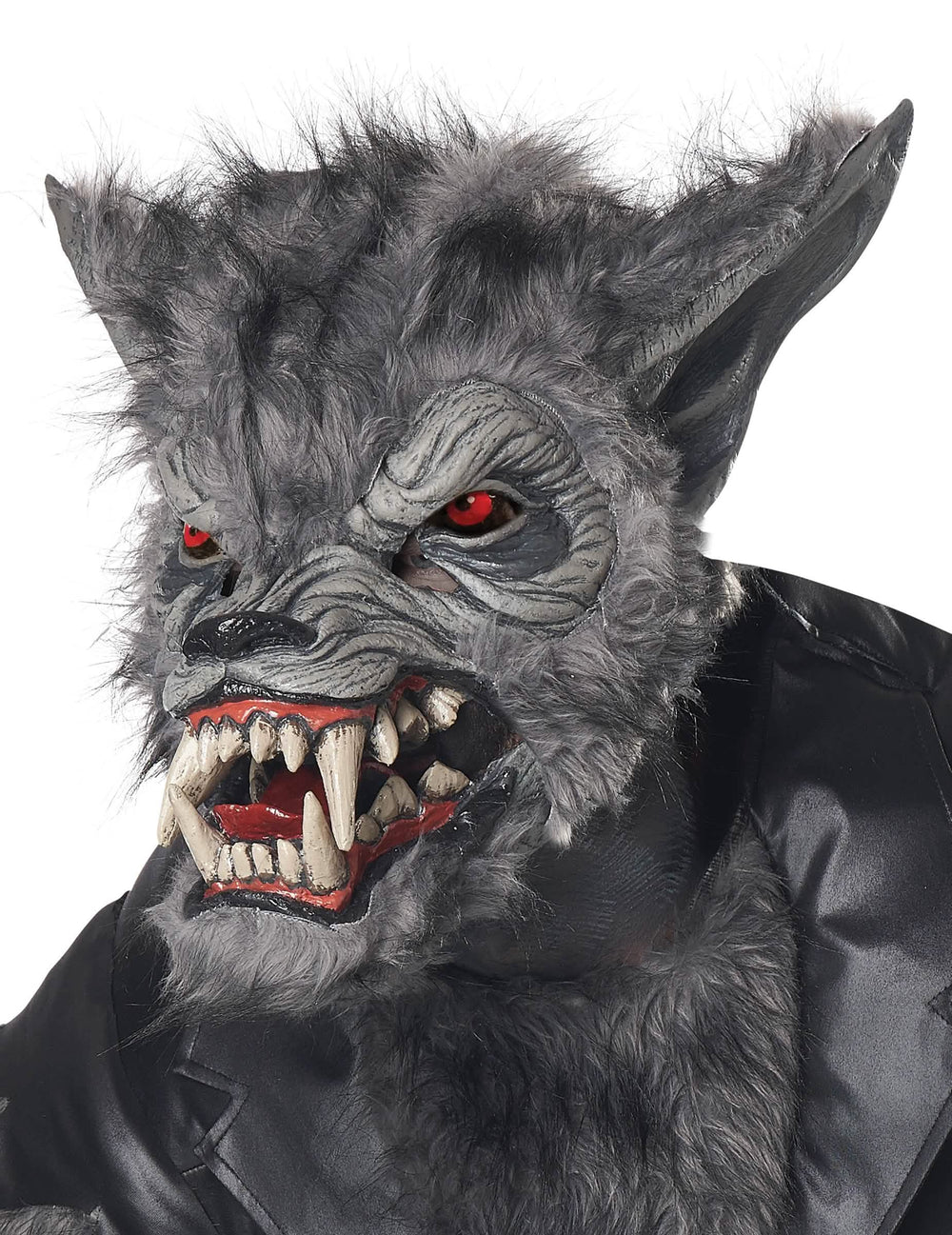 Vista de perfil de la máscara del disfraz de lobo-garou en perfecto de lujo