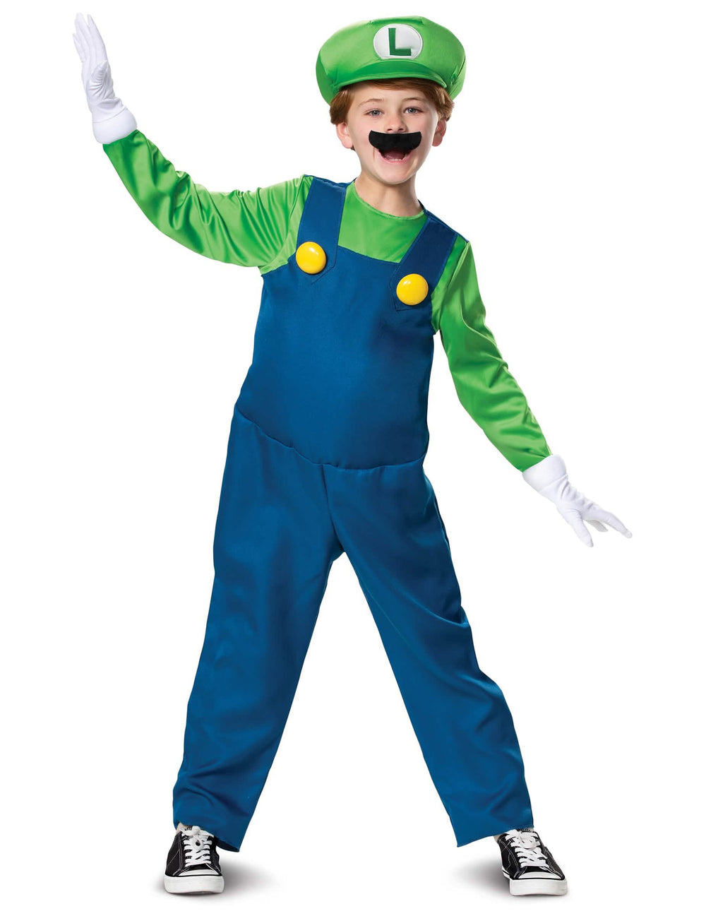 Disfraz Luigi Deluxe para niño verde y azul con gorra y bigote