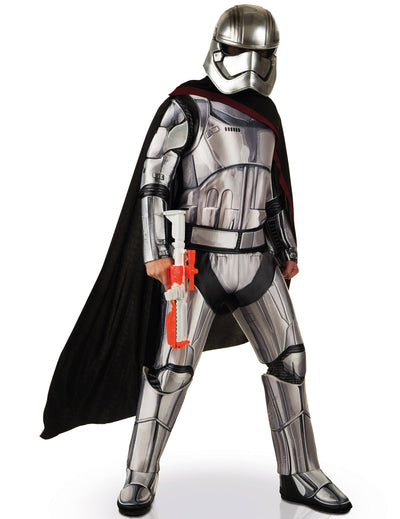 Déguisement luxe Captain Phasma Star Wars VII pour adulte argenté avec cape noire