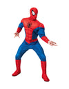 Déguisement luxe Spiderman pour adulte rouge et bleu avec muscles rembourrés