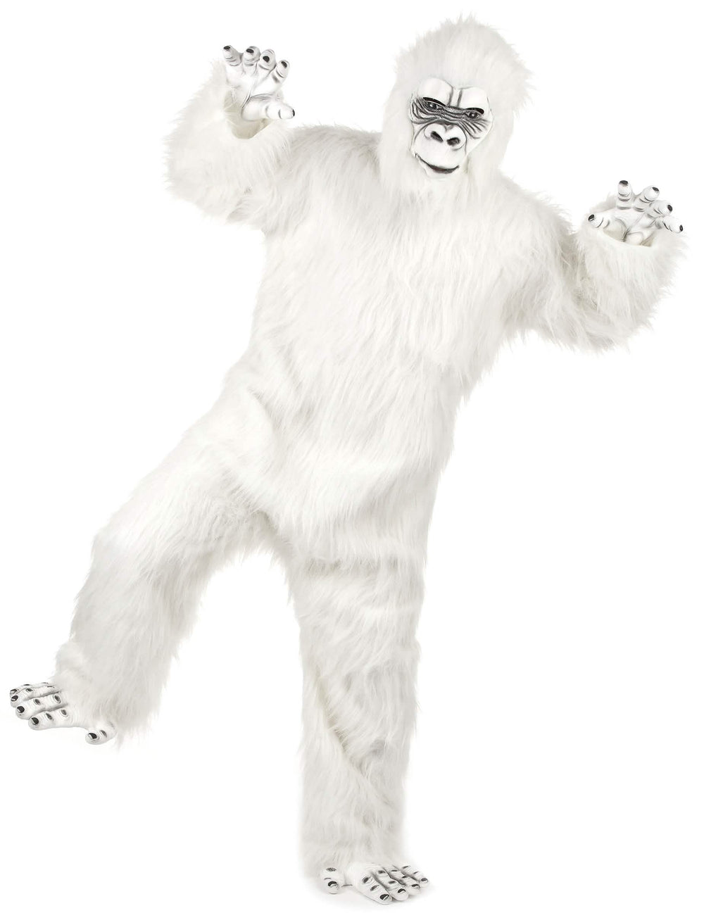 Disfraz de lujo de Yeti para adulto blanco con pelo largo
