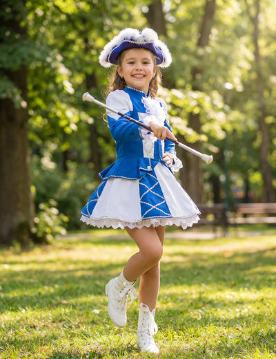 Disfraz de Majorette de gabardina azul para niña 
