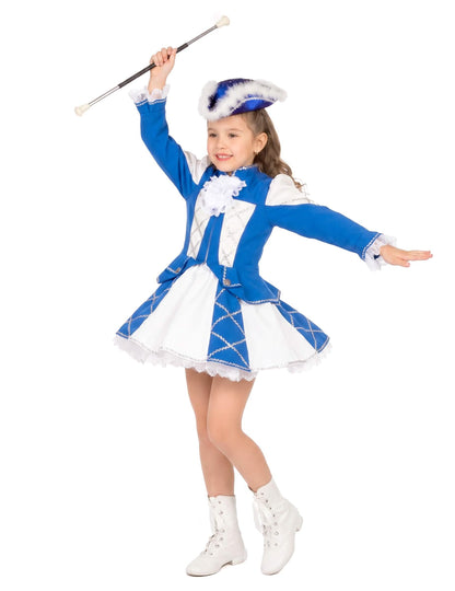 Disfraz de Majorette de gabardina azul para niña 