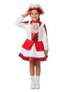Disfraz de majorette de gabardina roja para niña