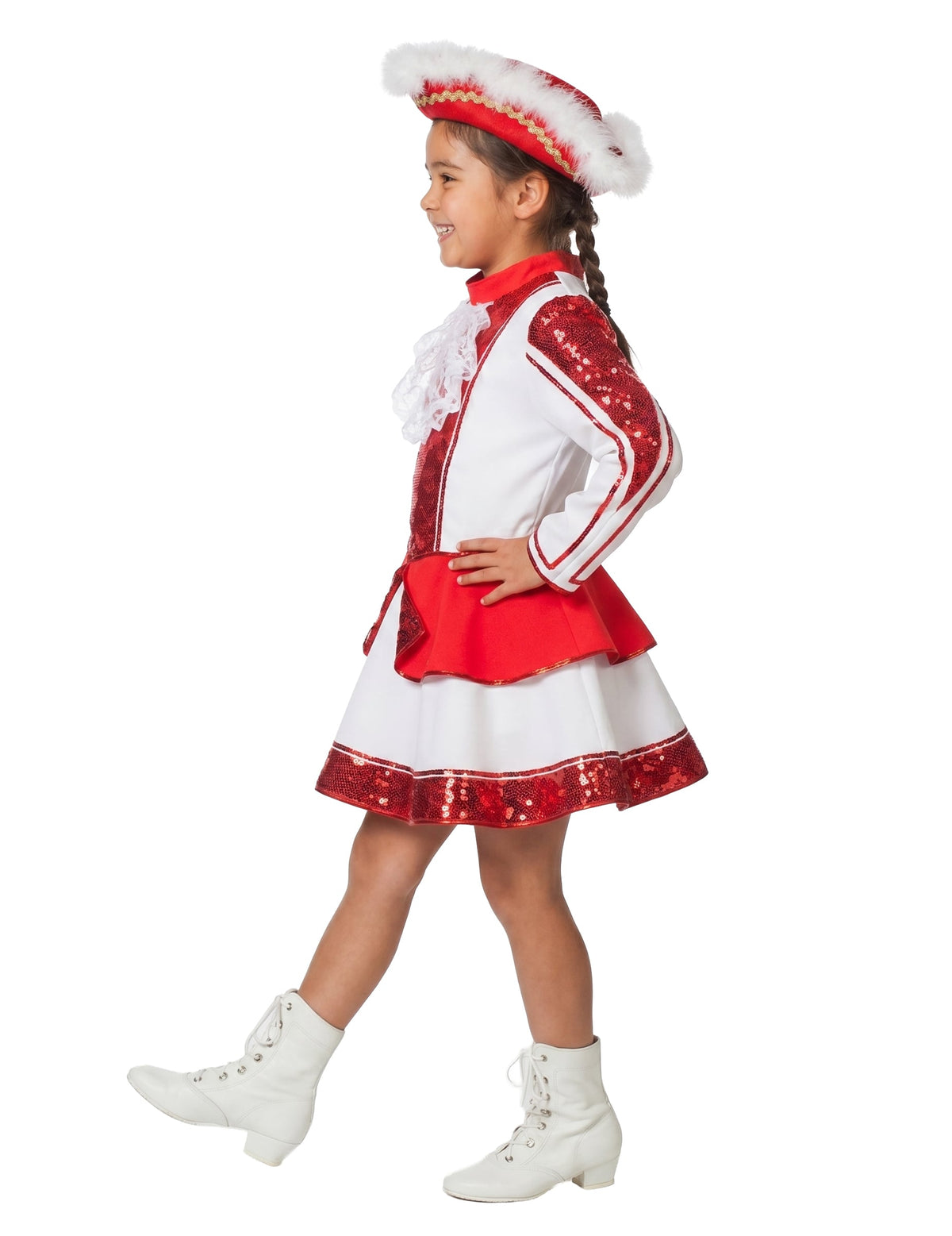 Disfraz de Majorette de gabardina roja para niña