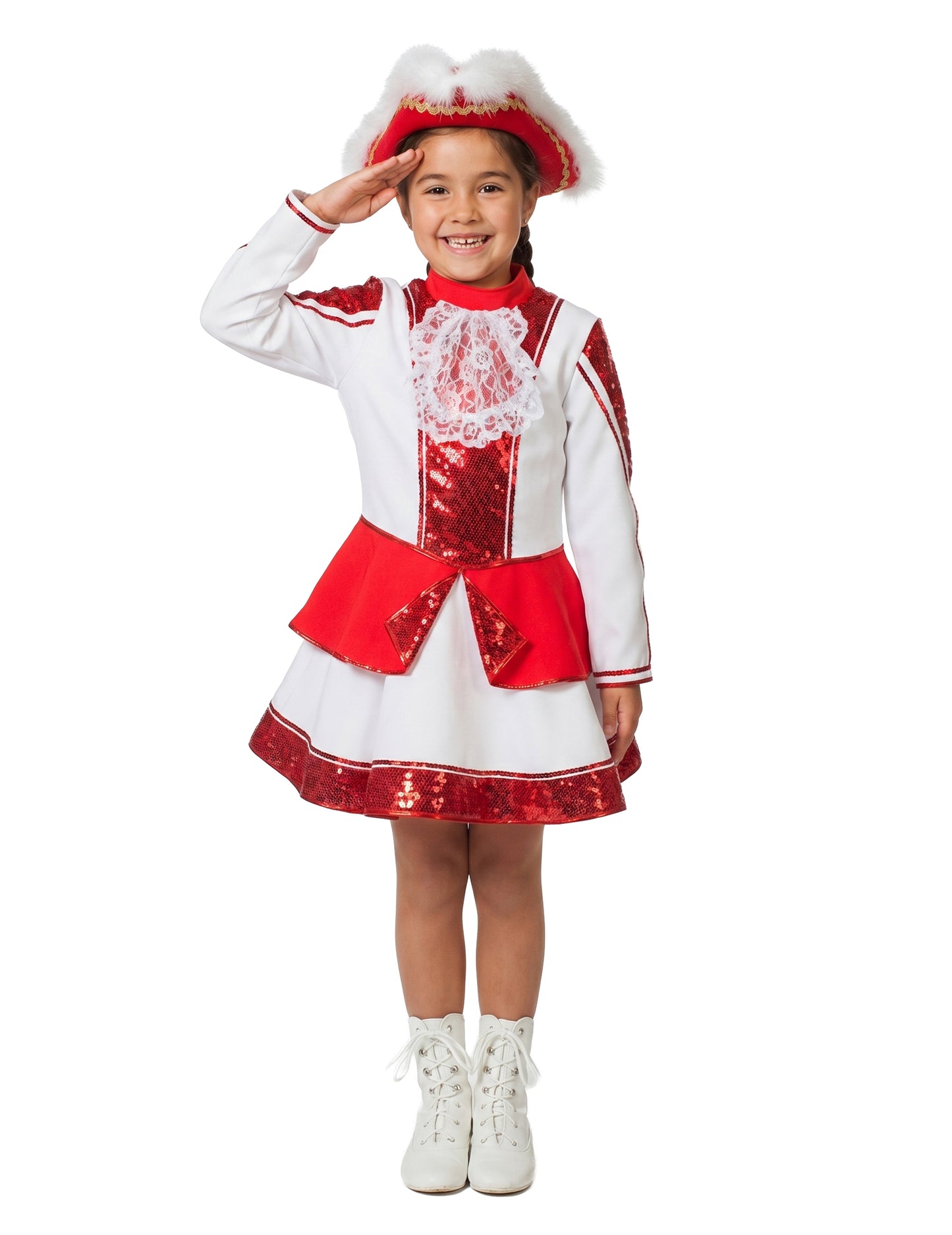 Disfraz de Majorette de gabardina roja para niña