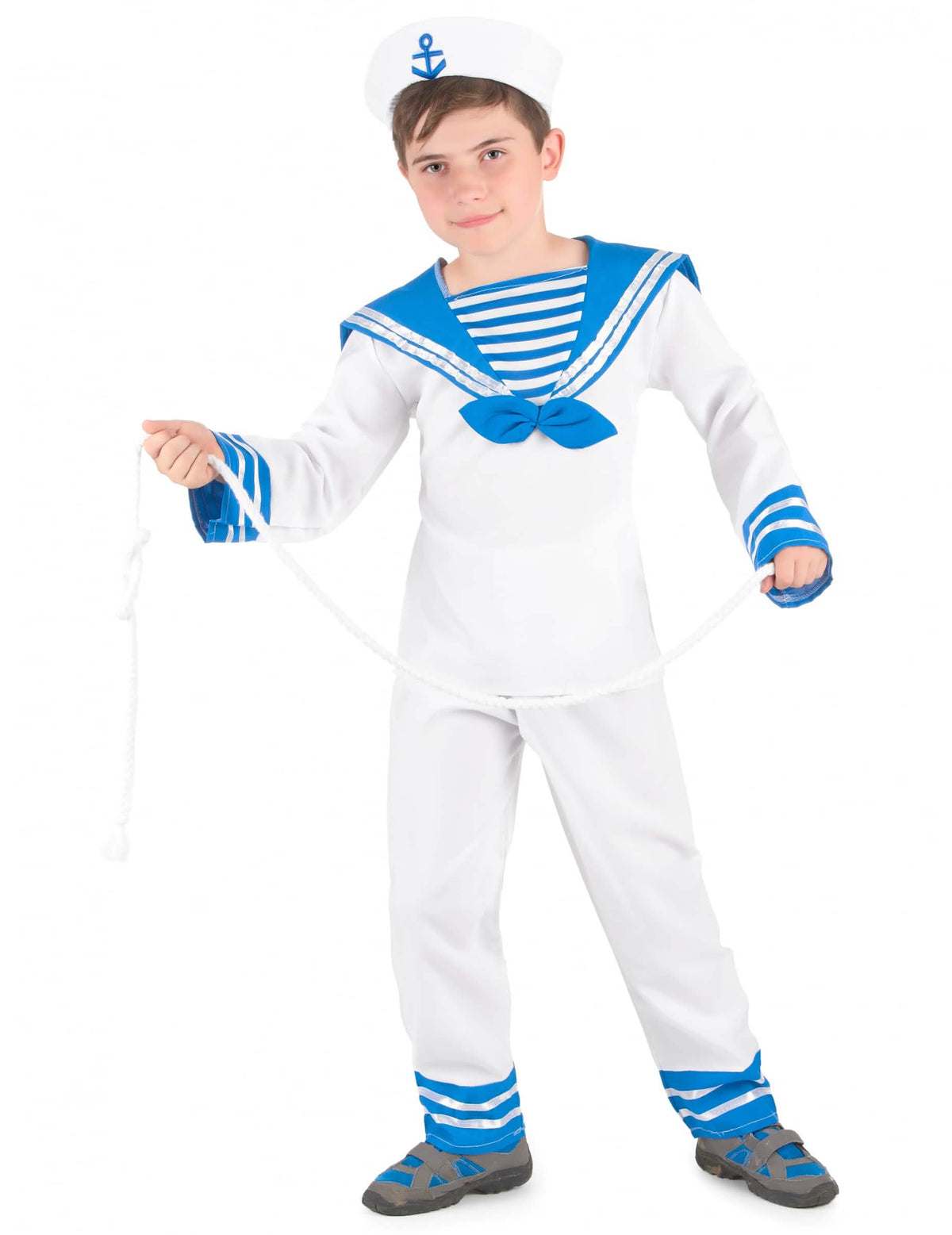 Vue d'ensemble con cuerda del disfraz de marin para niño