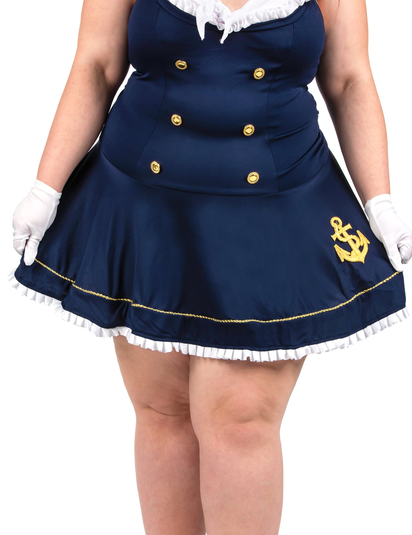 Disfraz de marinera sexy de lujo para mujeres talla grande