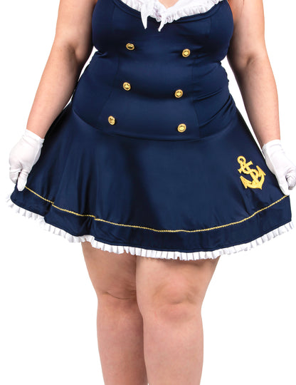 Disfraz de marinera sexy de lujo para mujeres talla grande