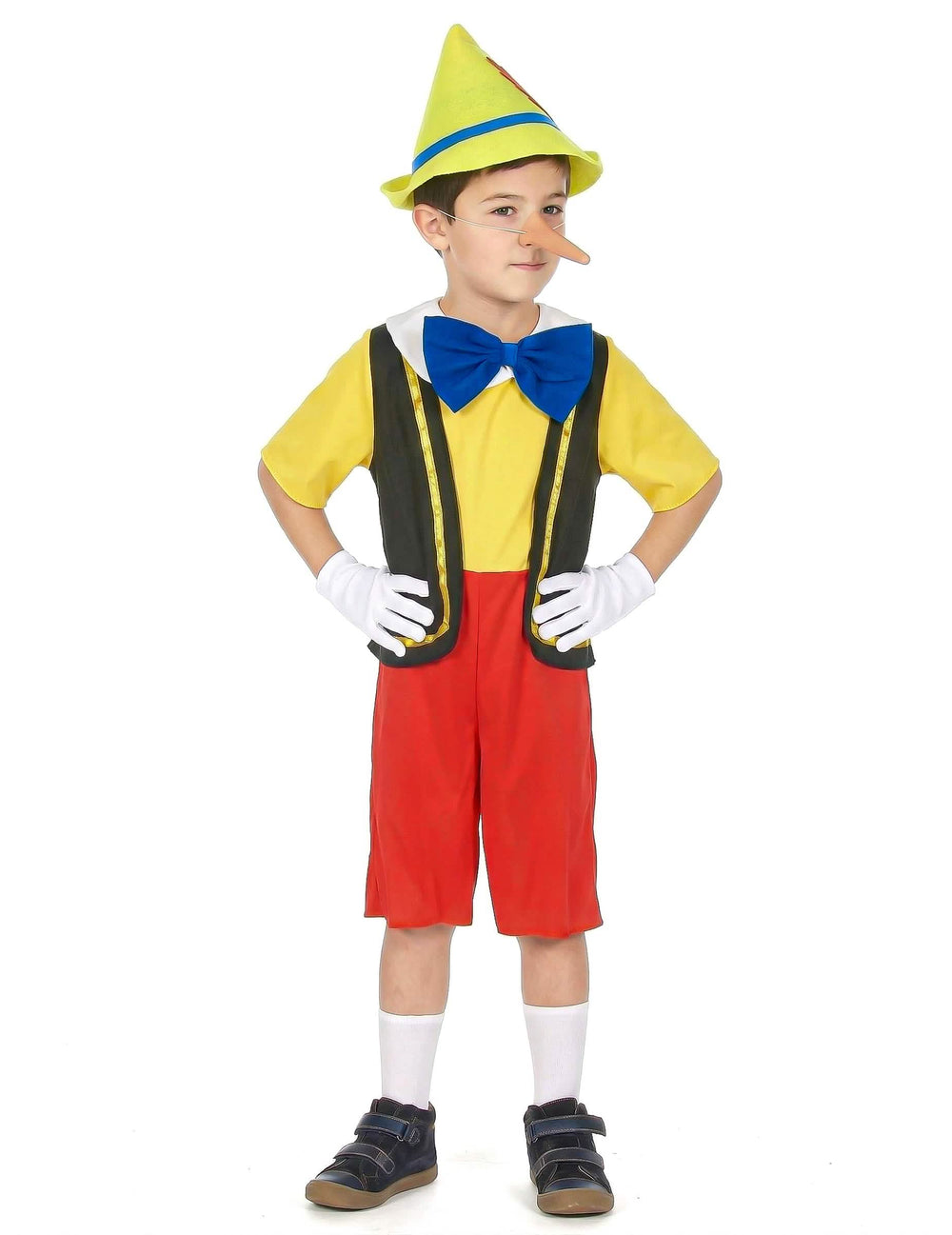 Vista general del disfraz de marioneta pequeño mentiroso para niño