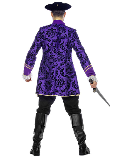 Traje de marqués barroco morado de lujo para hombre