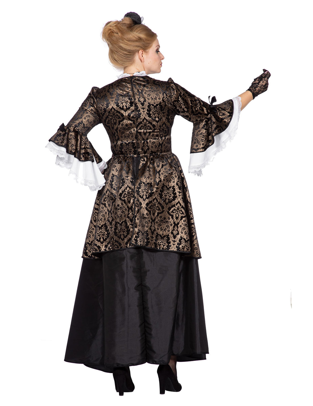 Disfraz de marquesa negro y dorado para mujer
