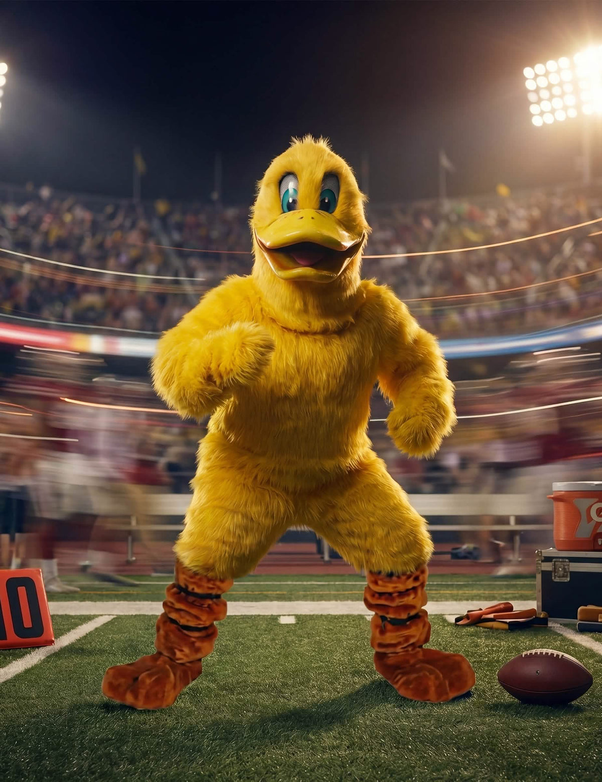 Disfraz de mascota pato amarillo para adulto