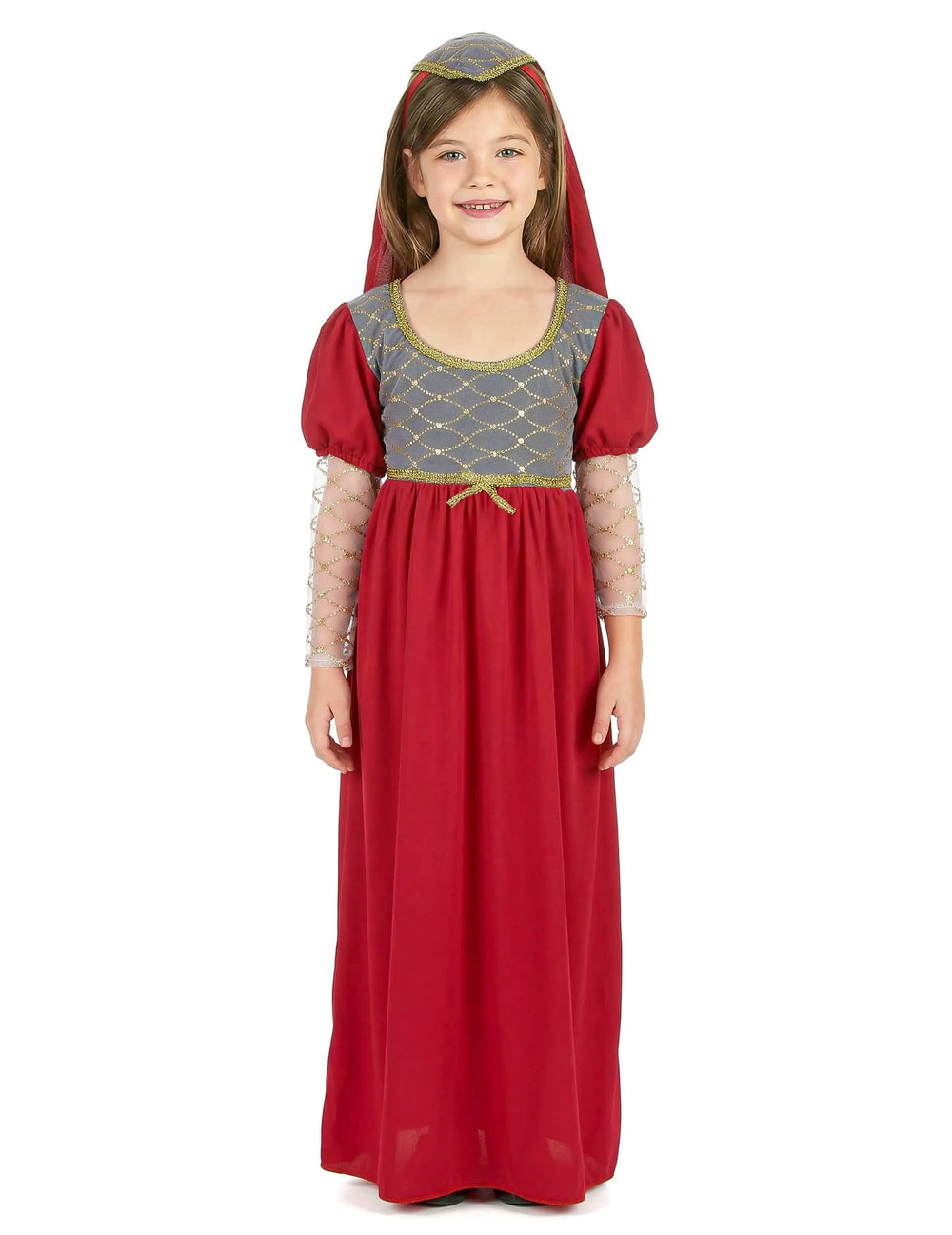 Vue de face du déguisement médiéval pour fille