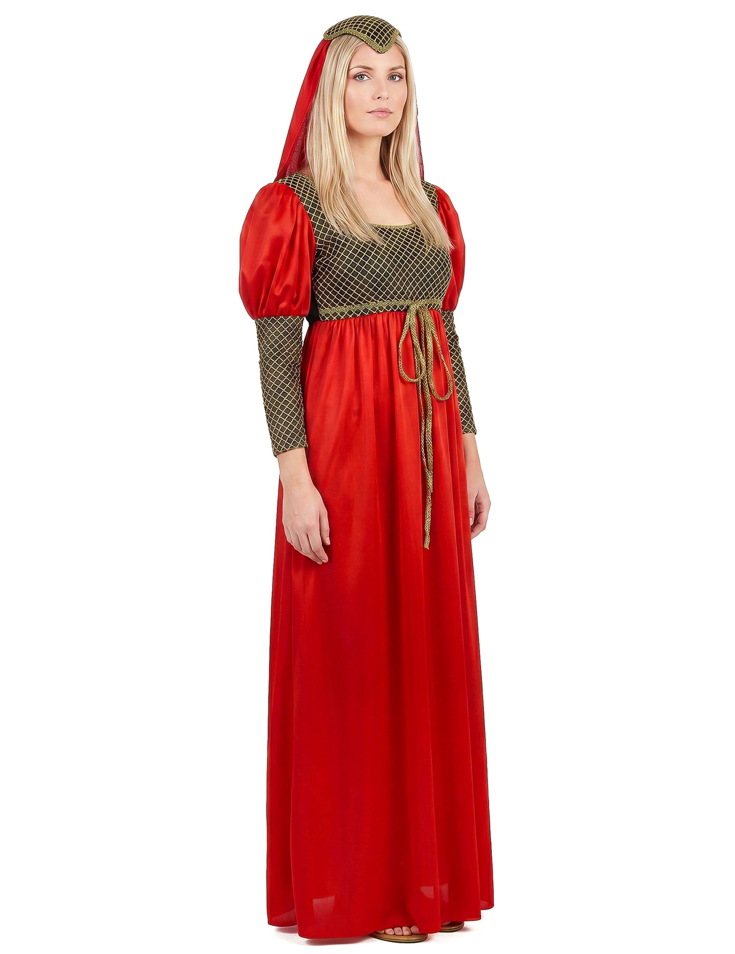 Disfraz de princesa medieval rojo para mujer