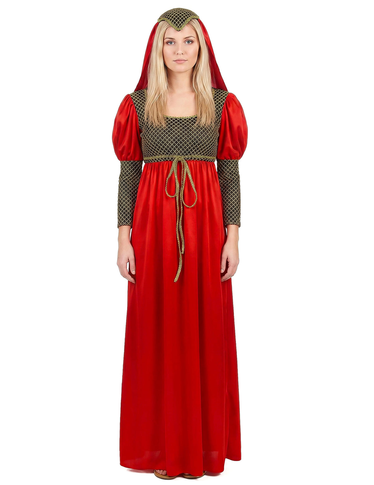 Disfraz de princesa medieval rojo para mujer