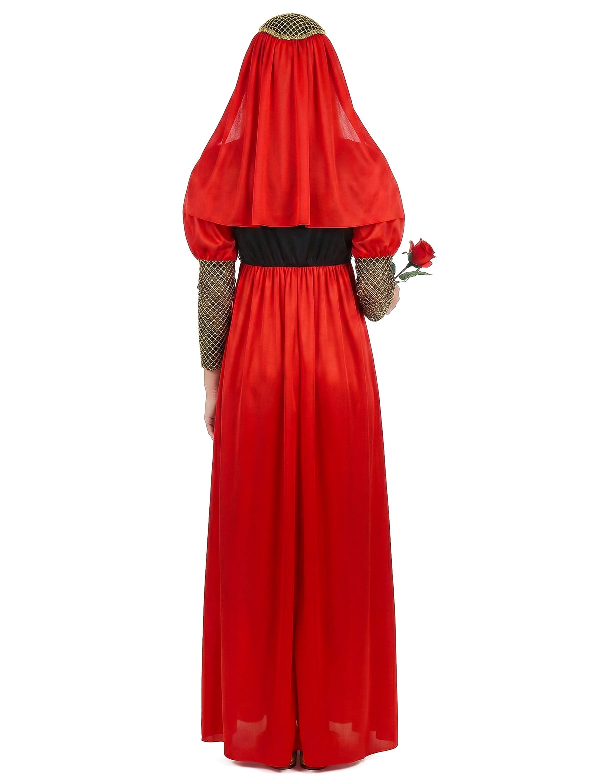 Disfraz de princesa medieval rojo para mujer
