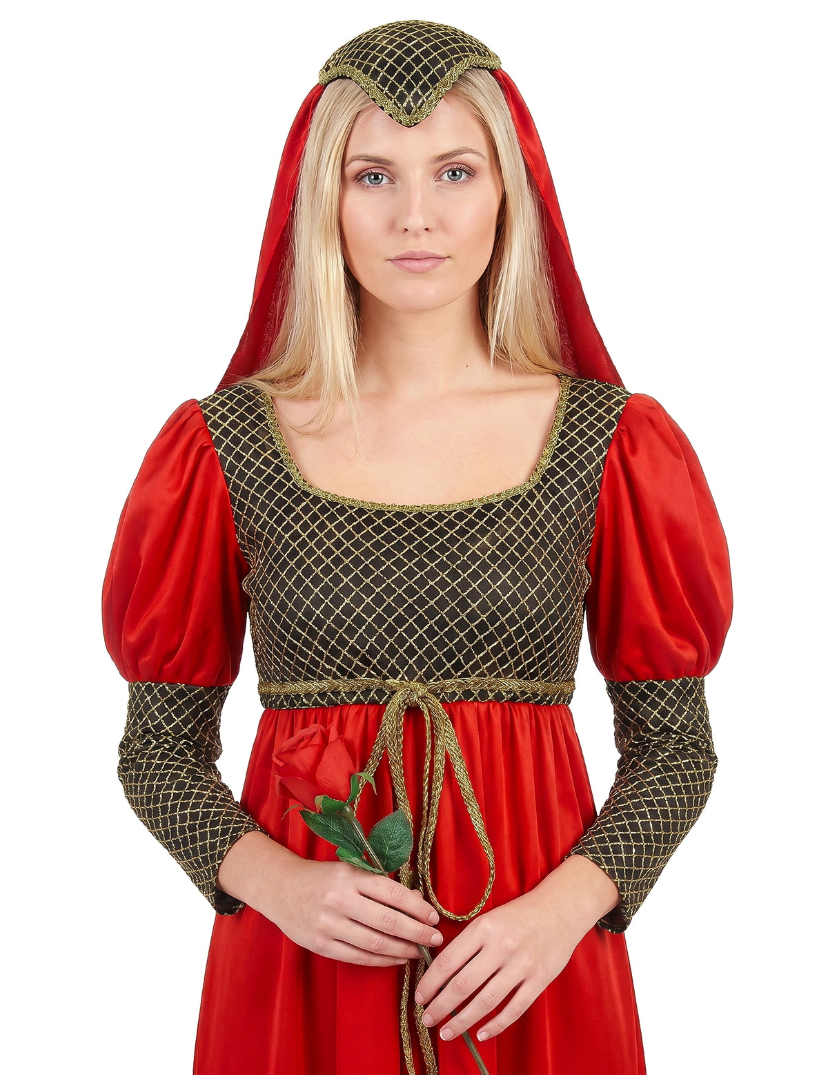 Disfraz de princesa medieval rojo para mujer