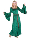 Disfraz medieval verde para mujer