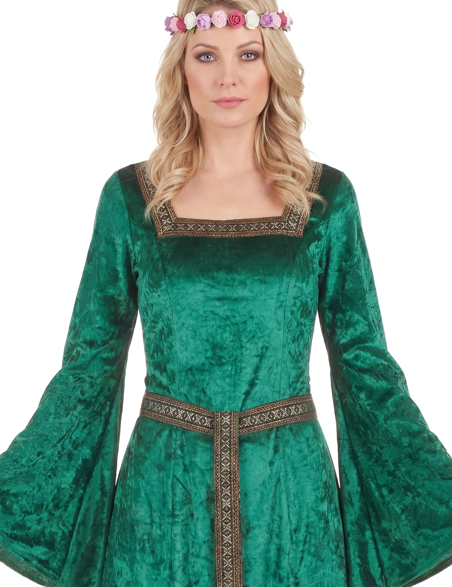 Disfraz medieval verde para mujer