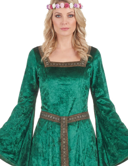 Disfraz medieval verde para mujer