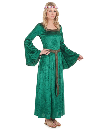 Disfraz medieval verde para mujer