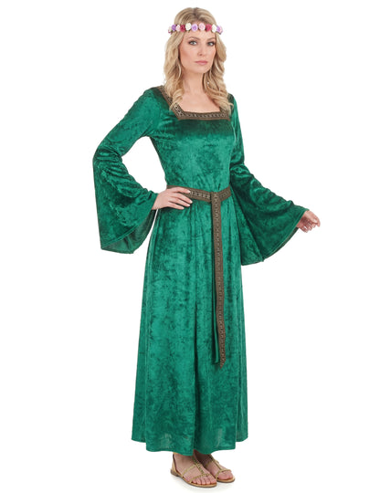 Disfraz medieval verde para mujer