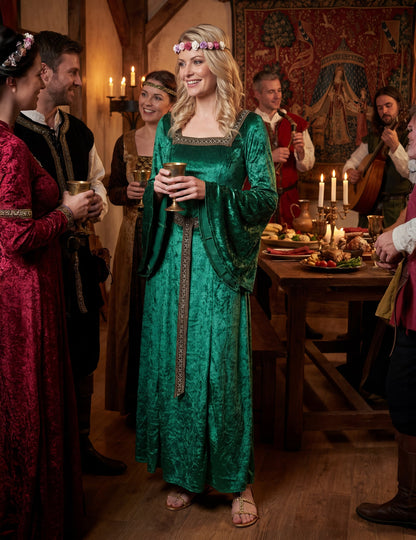 Disfraz medieval verde para mujer