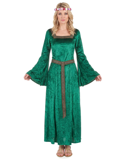 Disfraz medieval verde para mujer