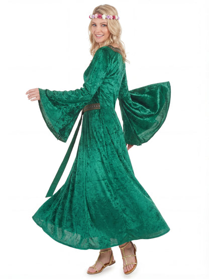 Disfraz medieval verde para mujer