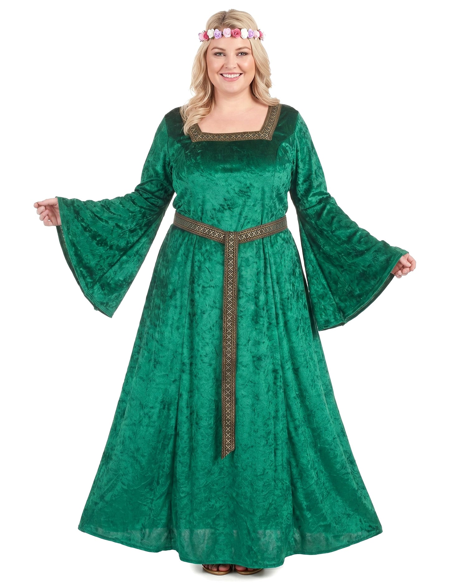 Disfraz medieval verde para mujer