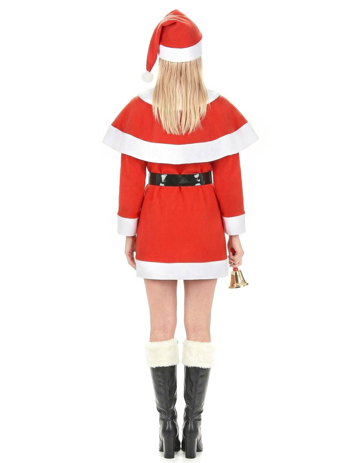 Vue de dos du déguisement mère Noël pour femme