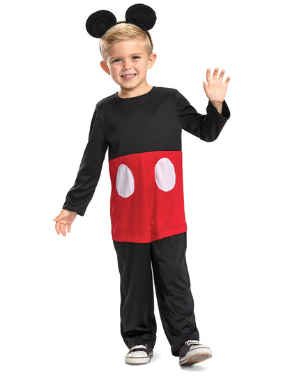 Déguisement Mickey Mouse classique pour enfant noir et rouge avec serre-tête oreilles