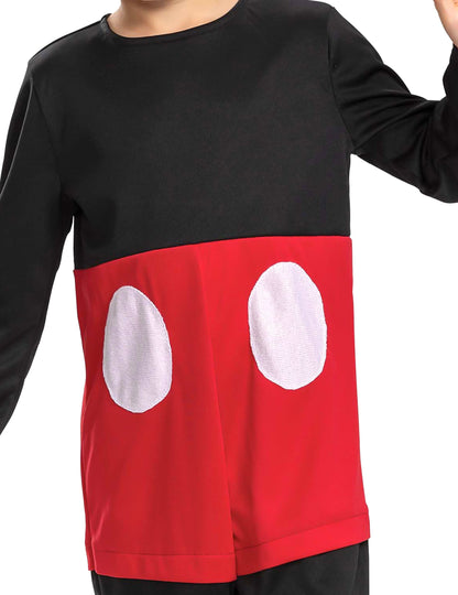 Détail du buste du déguisement Mickey Mouse classique pour enfant