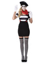 Disfraz mimo blanco y negro - mujer