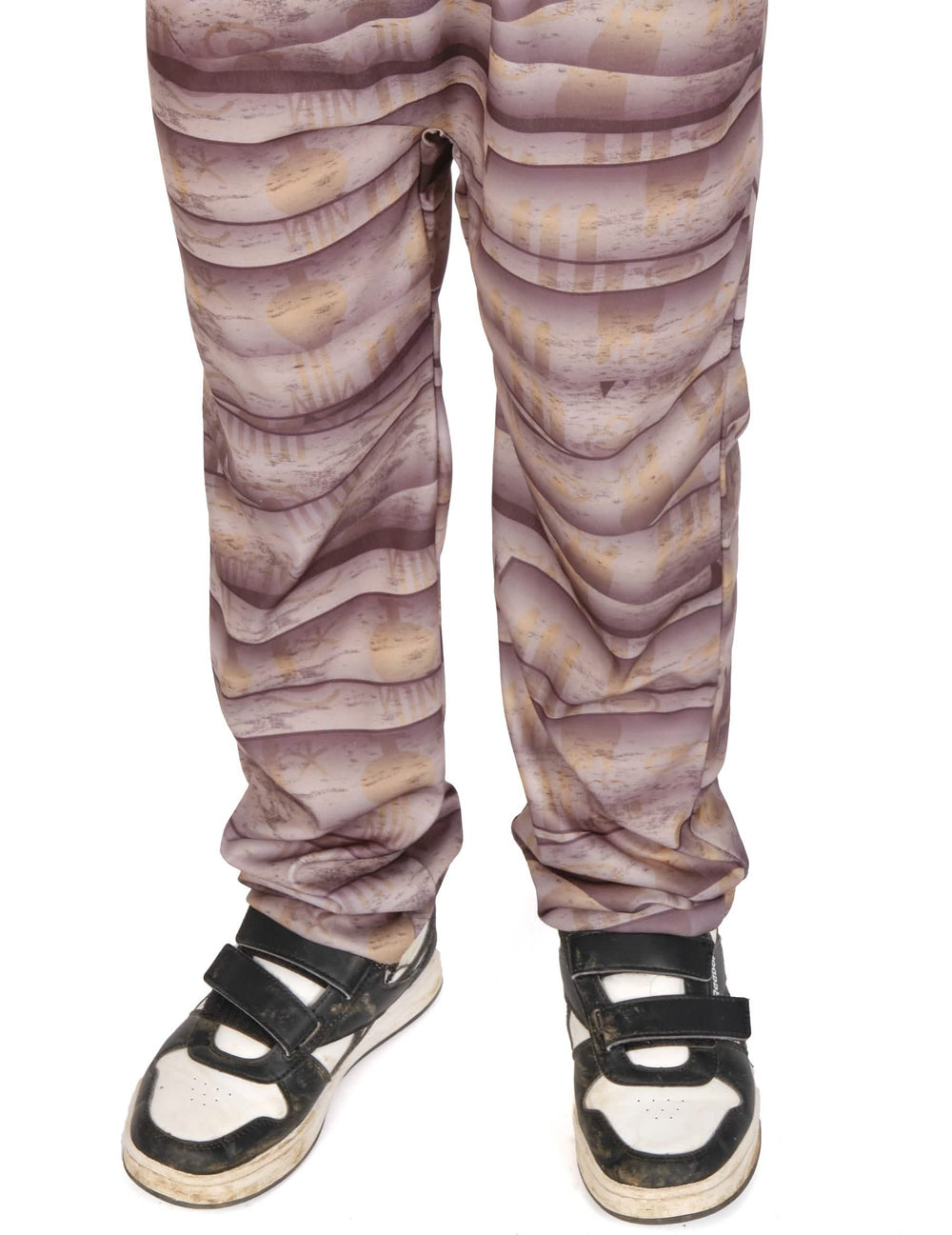 Détail du bas du pantalon du déguisement de momie Egyptienne