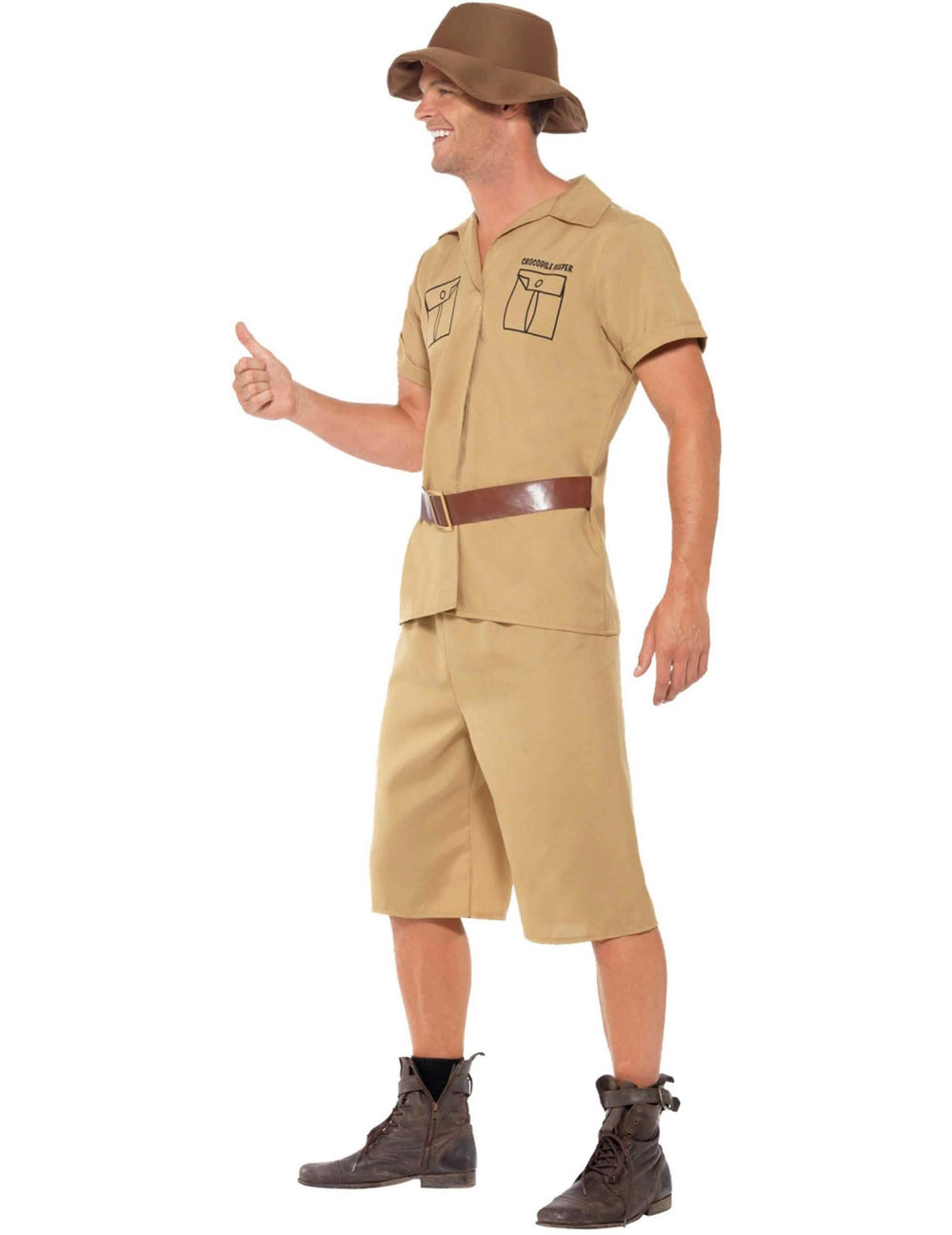 Vista de perfil del disfraz señor cocodrilo para hombre